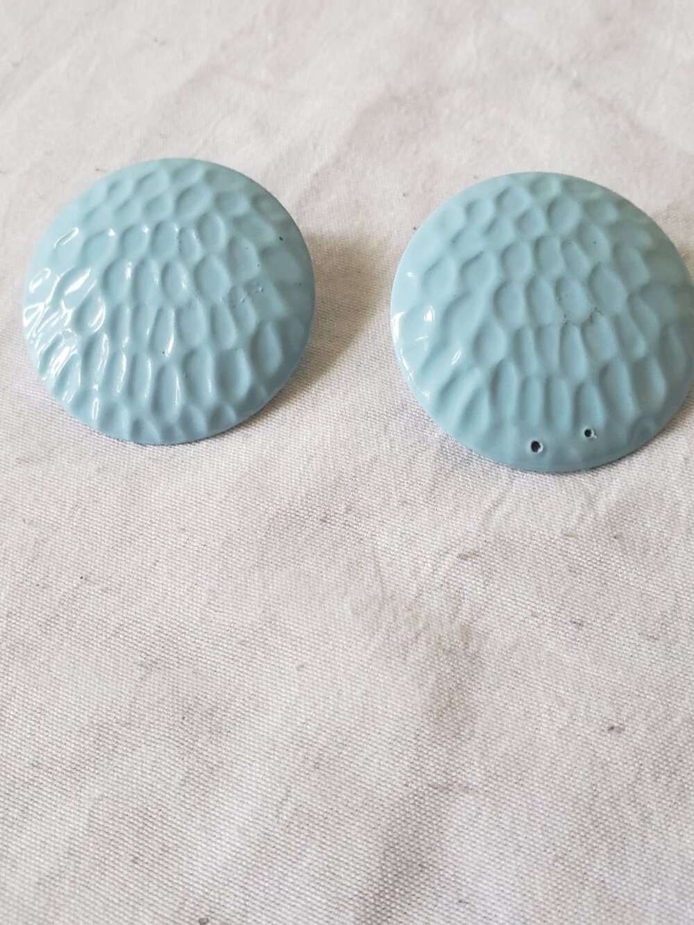 Vintage 1980's Baby Blue Metal Earrings Valley Girl!